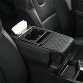 All-in-One Car Armrest Heightening Pad with Bottle Holder & Tissue Box